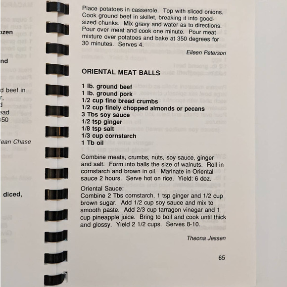 A Through L Bring Hot Dish (1991) Cookbook United Lutheran Church Eugene Oregon - Picture 9 of 10
